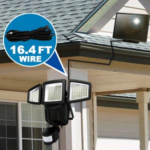 188 LED Triple-Head Motion Sensor Solar Security Light